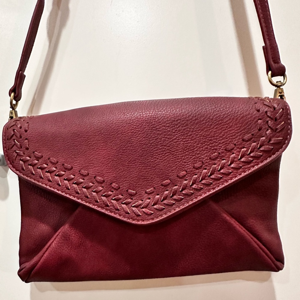 Anthropologie Maroon Vintage Shoulder Purse